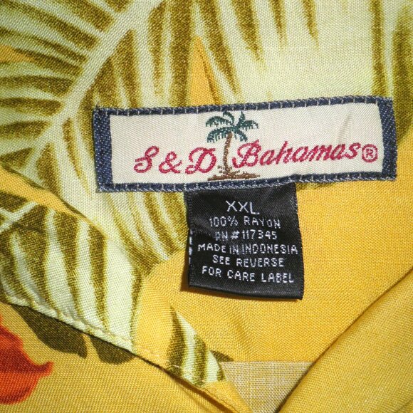 Vintage S&D Bahamas Men's Hawaiian Shirt XXL Rayon Short Sleeve - Picture 3 of 3